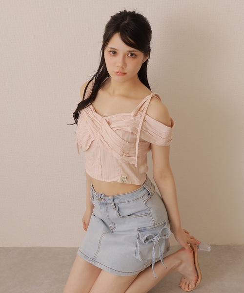 M DOLLY(エムドリー)の「*M DOLLY original* cross&luna patch blouse/クロス&ルナパッチブラウス(シャツ/ブラウス・レディース・ブラック/ホワイト/ピンク・FREE)」の13枚目の写真