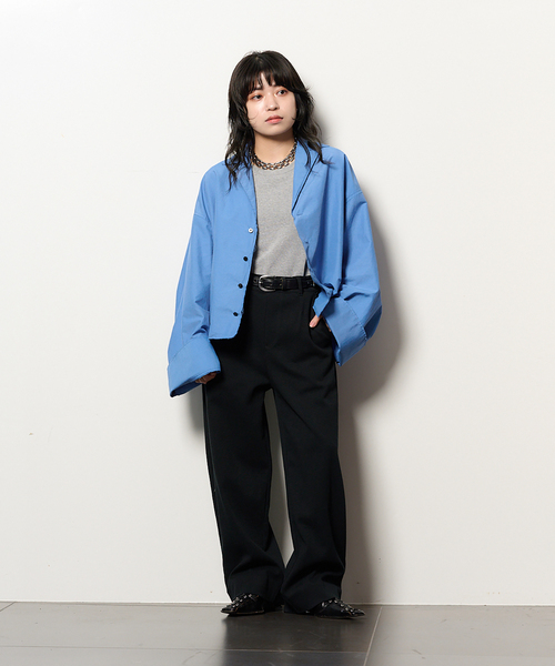 CITYSHOP(シティーショップ)の「OPEN COLLAR C/S シャツ(シャツ/ブラウス・レディース・ブラック/ブルー系その他・FREE)」の3枚目の写真
