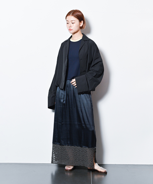 CITYSHOP(シティーショップ)の「OPEN COLLAR C/S シャツ(シャツ/ブラウス・レディース・ブラック/ブルー系その他・FREE)」の4枚目の写真