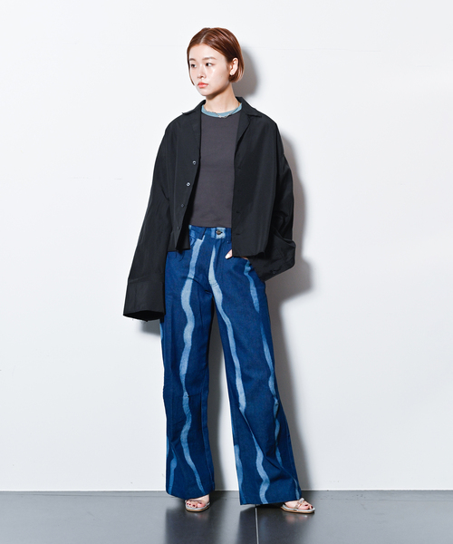 CITYSHOP(シティーショップ)の「OPEN COLLAR C/S シャツ(シャツ/ブラウス・レディース・ブラック/ブルー系その他・FREE)」の5枚目の写真