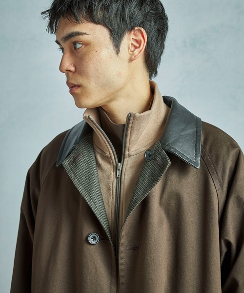MEN'S BIGI（メンズビギ）の「【50th Anniv . 中田 慎介】 SUEDE LIKE/HOUND’S TOOTH TRACK JACKET（ブルゾン・メンズ・ブラウン/ベージュ・02/01）」の20枚目の写真