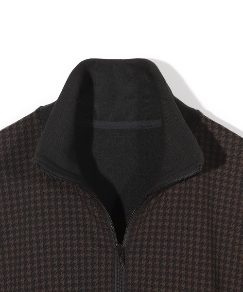 MEN'S BIGI（メンズビギ）の「【50th Anniv . 中田 慎介】 SUEDE LIKE/HOUND’S TOOTH TRACK JACKET（ブルゾン・メンズ・ブラウン/ベージュ・02/01）」の3枚目の写真