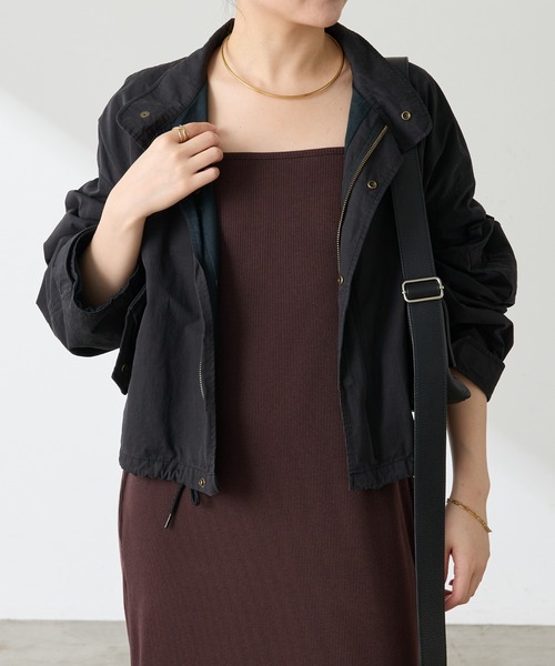 クルニ　スタンドショートブルゾン　ジャケット　ベスト　ブラック ROYAL NAVY/COLLAGE別注/スタンドショートブルゾン（ブルゾン