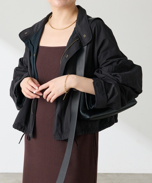 クルニ　スタンドショートブルゾン　ジャケット　ベスト　ブラック ROYAL NAVY/COLLAGE別注/スタンドショートブルゾン（ブルゾン