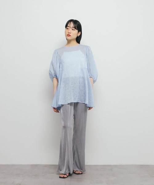 KBF（ケイビーエフ）の「シャイニーイージーフレアパンツ（その他パンツ・レディース・ベージュ/ブラック/グレー・ONE）」の22枚目の写真