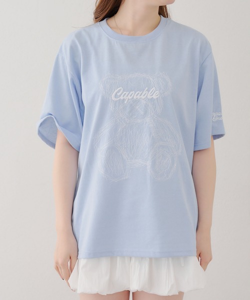 Another Branch olive des olive(アナザーブランチオリーブデオリーブ)の「刺繍クマBIGT(Tシャツ/カットソー・レディース・オフホワイト/ブルー/チャコールグレー・FREE)」の16枚目の写真