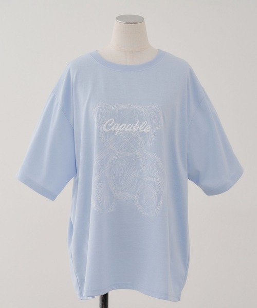 Another Branch olive des olive(アナザーブランチオリーブデオリーブ)の「刺繍クマBIGT(Tシャツ/カットソー・レディース・オフホワイト/ブルー/チャコールグレー・FREE)」の8枚目の写真