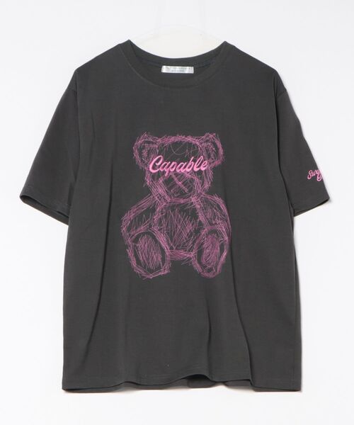 Another Branch olive des olive(アナザーブランチオリーブデオリーブ)の「刺繍クマBIGT(Tシャツ/カットソー・レディース・オフホワイト/ブルー/チャコールグレー・FREE)」の5枚目の写真