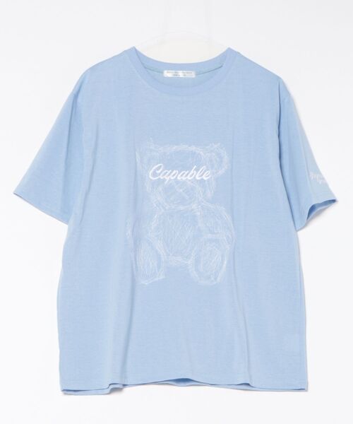 Another Branch olive des olive(アナザーブランチオリーブデオリーブ)の「刺繍クマBIGT(Tシャツ/カットソー・レディース・オフホワイト/ブルー/チャコールグレー・FREE)」の4枚目の写真