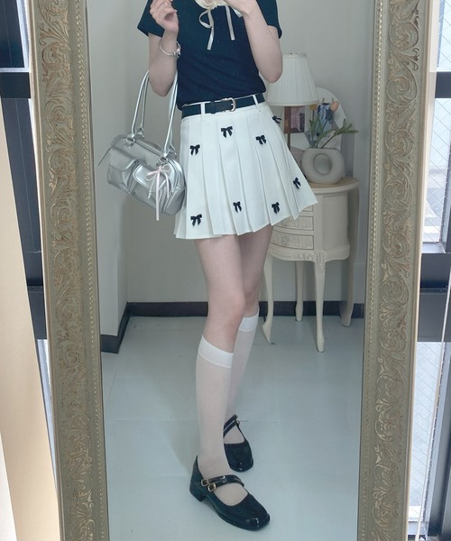 frunco(フランコ)の「【ZOZO限定】リボンプリーツスカート(スカート・レディース・グレー/ブラック/ホワイト・MEDIUM)」の19枚目の写真