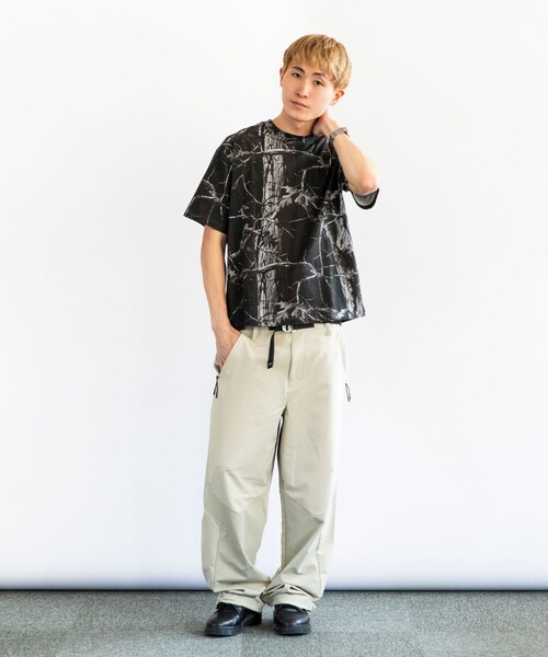 City Ambient Products（シティアンビエントプロダクツ）の「City Ambient Products: ツリー カモフラージュ プリント Tシャツ（Tシャツ/カットソー・メンズ・ブラック/オリーブ・MEDIUM/LARGE/SMALL）」の4枚目の写真