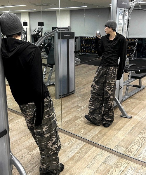 COSYHARU（コシハル）の「ミリタリーカーゴパンツ（カーゴパンツ・メンズ・ベージュ/チャコール・FREE）」の17枚目の写真