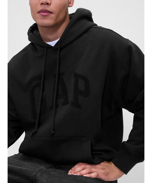 GAP EST1969ヴィンテージソフト パーカー 光るパーカー ブラックXS GAP EST1969ヴィンテージソフト パーカー 光るパーカー ブラック