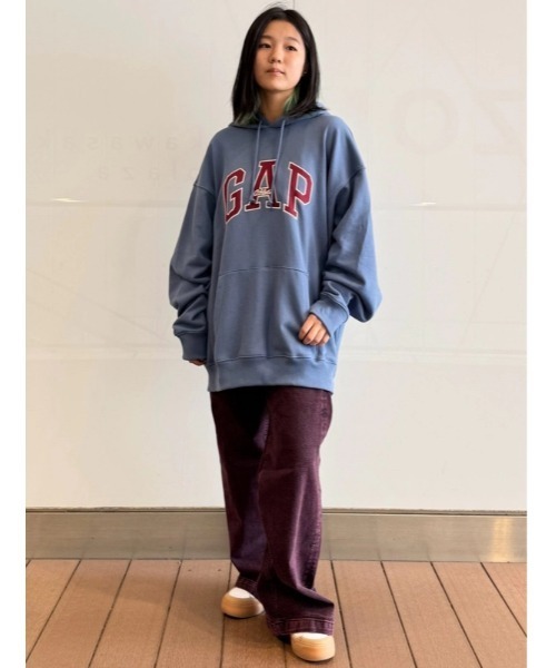 新品ヘビーウェイト オーバーサイズ GAPロゴパーカー　ブラウン　XLサイズ GAP パーカー ヘビーウェイト オーバーサイズ GAPロゴパーカー