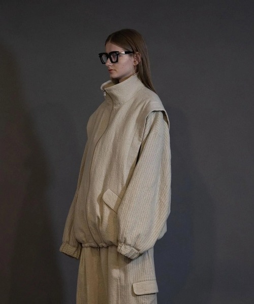 my beautiful landlet（マイビューティフルランドレット）の「【my beautiful landlet】BOILED COTTON WOOL（ブルゾン・メンズ・ブラック/ライトベージュ/ネイビー/マスタード・0/1）」の8枚目の写真