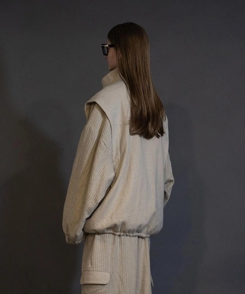 my beautiful landlet（マイビューティフルランドレット）の「【my beautiful landlet】BOILED COTTON WOOL（ブルゾン・メンズ・ブラック/ライトベージュ/ネイビー/マスタード・0/1）」の9枚目の写真