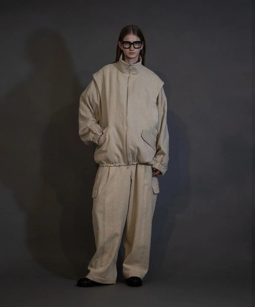 my beautiful landlet（マイビューティフルランドレット）の「【my beautiful landlet】BOILED COTTON WOOL（ブルゾン・メンズ・ブラック/ライトベージュ/ネイビー/マスタード・0/1）」の10枚目の写真