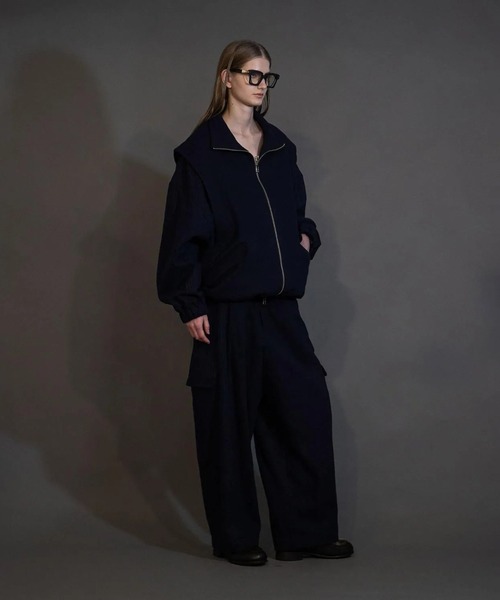 my beautiful landlet（マイビューティフルランドレット）の「【my beautiful landlet】BOILED COTTON WOOL（ブルゾン・メンズ・ブラック/ライトベージュ/ネイビー/マスタード・0/1）」の5枚目の写真