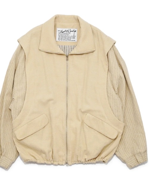 my beautiful landlet（マイビューティフルランドレット）の「【my beautiful landlet】BOILED COTTON WOOL（ブルゾン・メンズ・ブラック/ライトベージュ/ネイビー/マスタード・0/1）」の13枚目の写真