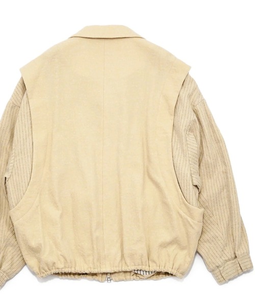 my beautiful landlet（マイビューティフルランドレット）の「【my beautiful landlet】BOILED COTTON WOOL（ブルゾン・メンズ・ブラック/ライトベージュ/ネイビー/マスタード・0/1）」の14枚目の写真