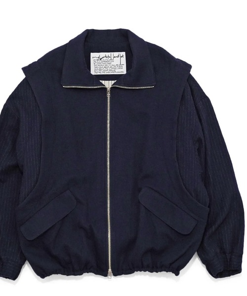 my beautiful landlet（マイビューティフルランドレット）の「【my beautiful landlet】BOILED COTTON WOOL（ブルゾン・メンズ・ブラック/ライトベージュ/ネイビー/マスタード・0/1）」の15枚目の写真