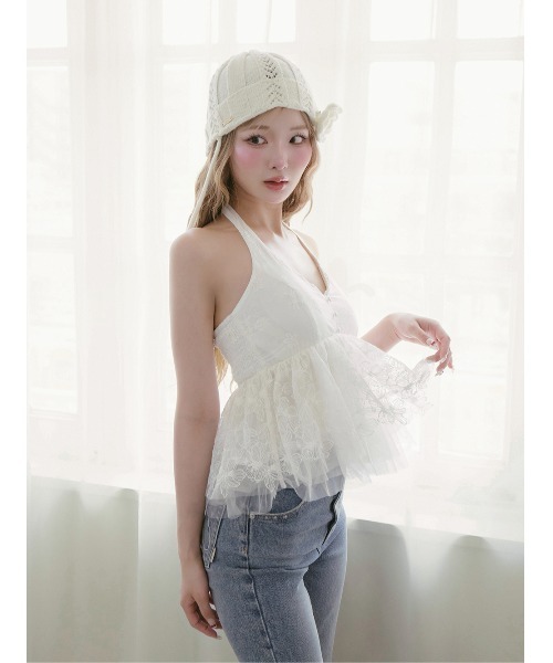 Darich ホルターペプラムレーストップス ホルターペプラムレーストップス（その他トップス）｜Darich