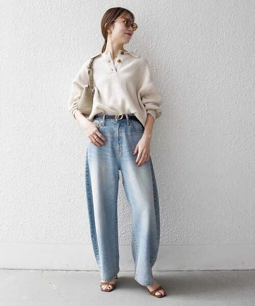 SHIPS any:〈手洗い可能〉AQUA カシミヤ ミックス ポロ ニット（ニット