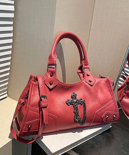 HALEY PESCA(ヘーリーペスカ)の「HALEY PESCA/クロスモチーフ 2WAY ハンドバッグ(ハンドバッグ・レディース・ブラウン/ブラック/ブルー/ホワイト/レッド・FREE)」の1枚目の写真