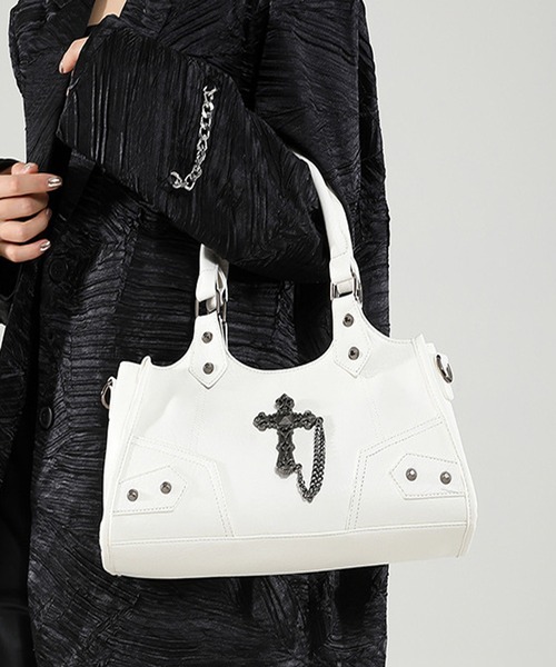 HALEY PESCA(ヘーリーペスカ)の「HALEY PESCA/クロスモチーフ 2WAY ハンドバッグ(ハンドバッグ・レディース・ブラウン/ブラック/ブルー/ホワイト/レッド・FREE)」の2枚目の写真