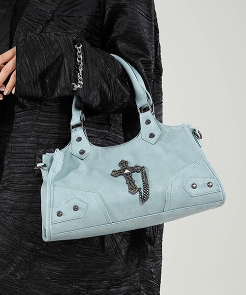 HALEY PESCA(ヘーリーペスカ)の「HALEY PESCA/クロスモチーフ 2WAY ハンドバッグ(ハンドバッグ・レディース・ブラウン/ブラック/ブルー/ホワイト/レッド・FREE)」の5枚目の写真