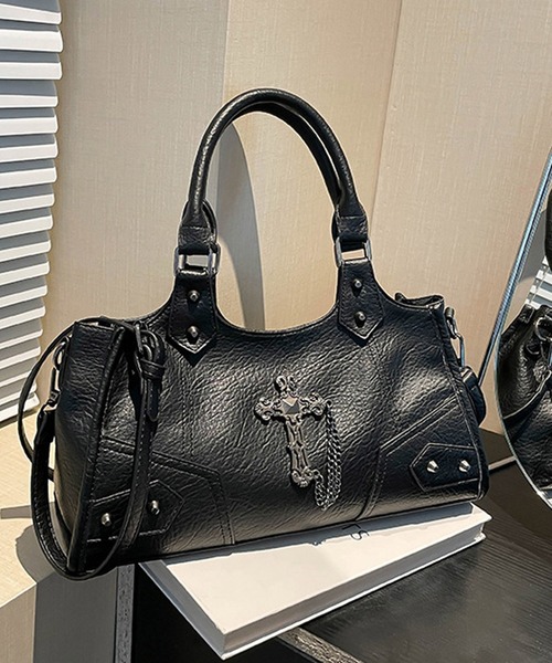 HALEY PESCA(ヘーリーペスカ)の「HALEY PESCA/クロスモチーフ 2WAY ハンドバッグ(ハンドバッグ・レディース・ブラウン/ブラック/ブルー/ホワイト/レッド・FREE)」の3枚目の写真