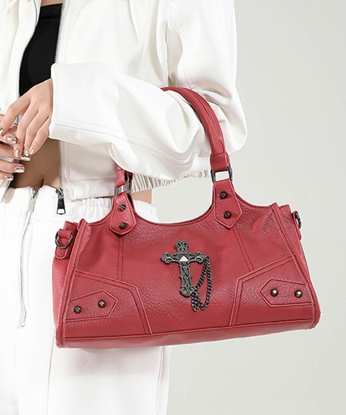 HALEY PESCA(ヘーリーペスカ)の「HALEY PESCA/クロスモチーフ 2WAY ハンドバッグ(ハンドバッグ・レディース・ブラウン/ブラック/ブルー/ホワイト/レッド・FREE)」の14枚目の写真