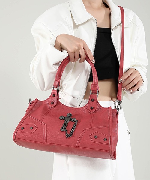 HALEY PESCA(ヘーリーペスカ)の「HALEY PESCA/クロスモチーフ 2WAY ハンドバッグ(ハンドバッグ・レディース・ブラウン/ブラック/ブルー/ホワイト/レッド・FREE)」の16枚目の写真