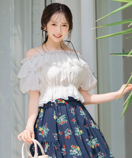 WILLSELECTION(ウィルセレクション)の「シャーリングオフショルブラウス(シャツ/ブラウス・レディース・ピンク/ライトグレー/ライトベージュ/オフホワイト・FREE)」の9枚目の写真