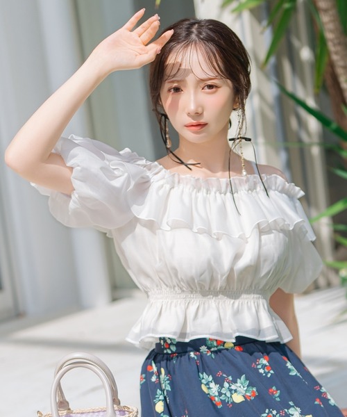 WILLSELECTION(ウィルセレクション)の「シャーリングオフショルブラウス(シャツ/ブラウス・レディース・ピンク/ライトグレー/ライトベージュ/オフホワイト・FREE)」の11枚目の写真