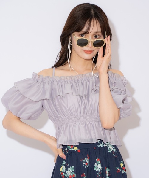 WILLSELECTION(ウィルセレクション)の「シャーリングオフショルブラウス(シャツ/ブラウス・レディース・ピンク/ライトグレー/ライトベージュ/オフホワイト・FREE)」の15枚目の写真