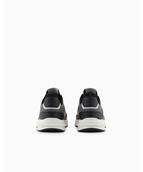 ARMANI EXCHANGE(アルマーニエクスチェンジ)の「【A|X アルマーニ エクスチェンジ】ミックスマテリアル レースアップスニーカー(スニーカー・メンズ・チャコールグレー×ブラック・5.5/7.5/7/6.5/9.5/8.5/9/8/6)」の4枚目の写真