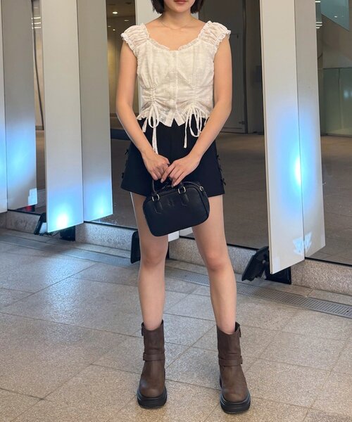 mline（エムライン）の「[mline]花柄刺繍 ドロストブラウス（シャツ/ブラウス・レディース・オフホワイト/アイボリー/ブラック・FREE）」の9枚目の写真