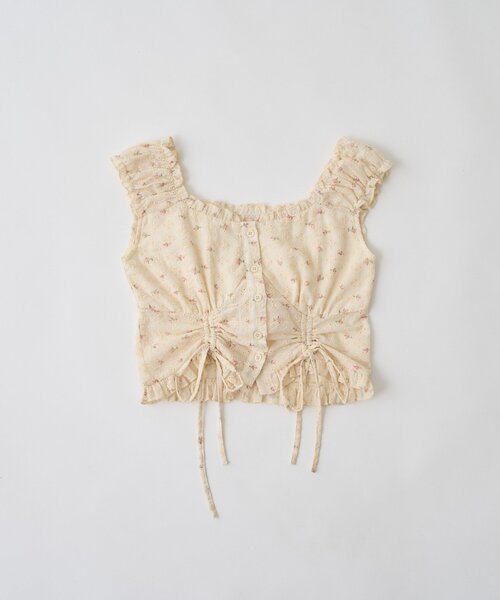 mline（エムライン）の「[mline]花柄刺繍 ドロストブラウス（シャツ/ブラウス・レディース・オフホワイト/アイボリー/ブラック・FREE）」の14枚目の写真