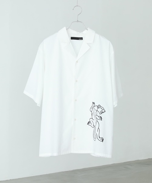 MDR(エムディアール)の「パンサー柄オープンカラー刺繍シャツ(シャツ/ブラウス・メンズ・オフホワイト/ブラック・L/M)」の4枚目の写真