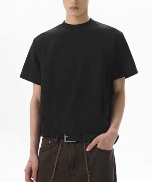 nowos ラグランスリーブ カットソー セール】【NOWLE】ラグラン スリーブ 切り替えリブ 半袖 Tシャツ