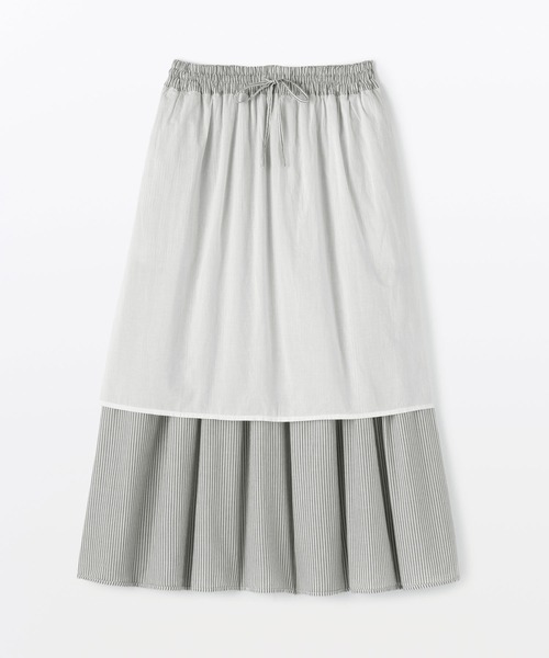 無印良品（ムジルシリョウヒン）の「婦人　綿ボイル　ギャザースカート（スカート・レディース・ライトグレー系/ダークネイビー/ブルー系・XL/L/M/S）」の6枚目の写真