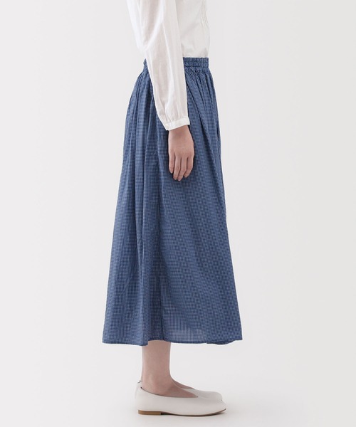 無印良品（ムジルシリョウヒン）の「婦人　綿ボイル　ギャザースカート（スカート・レディース・ライトグレー系/ダークネイビー/ブルー系・XL/L/M/S）」の15枚目の写真