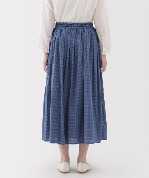 無印良品（ムジルシリョウヒン）の「婦人　綿ボイル　ギャザースカート（スカート・レディース・ライトグレー系/ダークネイビー/ブルー系・XL/L/M/S）」の16枚目の写真