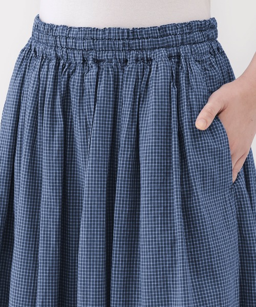 無印良品（ムジルシリョウヒン）の「婦人　綿ボイル　ギャザースカート（スカート・レディース・ライトグレー系/ダークネイビー/ブルー系・XL/L/M/S）」の17枚目の写真