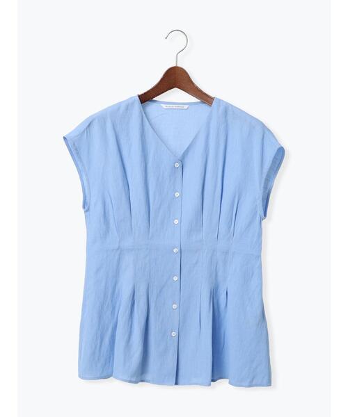 Te chichi TERRASSE（テチチテラス）の「ウエストタックVネックブラウス（シャツ/ブラウス・レディース・モカ/オフホワイト/ブルー・F）」の11枚目の写真