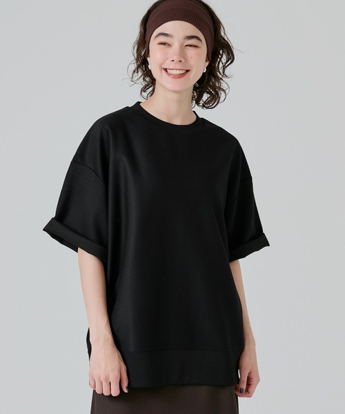 coca（coca）（コカ）の「コットンタッチダブルクロススウェットTシャツ（Tシャツ/カットソー・メンズ・ライトブルー/ライトベージュ/ブラック/グレー・XL/M/L）」の2枚目の写真