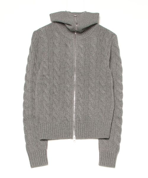 ケーブル ウールカシミヤ フルジップ セーター（ニット/セーター