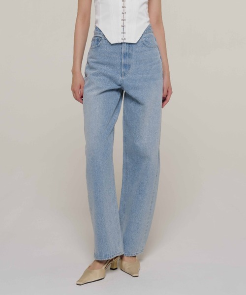 JOSE MOON（ジョゼムーン）の「OVAL DENIM PANTS/オーバルデニムパンツ（デニムパンツ・レディース・ブラウン/ブルー/ブラック・36/38）」の3枚目の写真