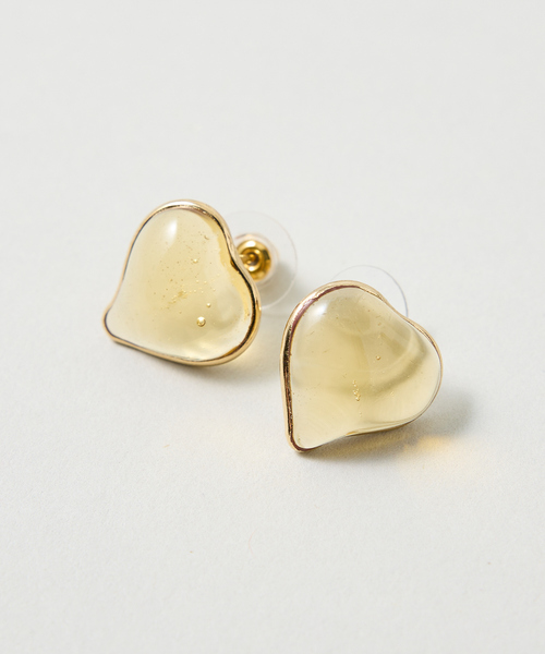 collex(コレックス)の「【Elodie Pavie】ガラスハートピアス(ピアス(両耳用)・レディース・クリア・フリー)」の1枚目の写真